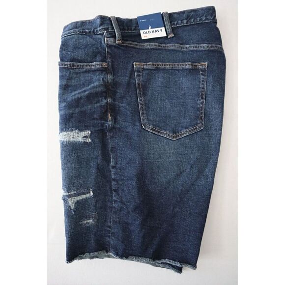Old Navy Women's Sz 40 Blue Distressed Slim Built-In Flex Denim Shorts - Picture 7 of 8